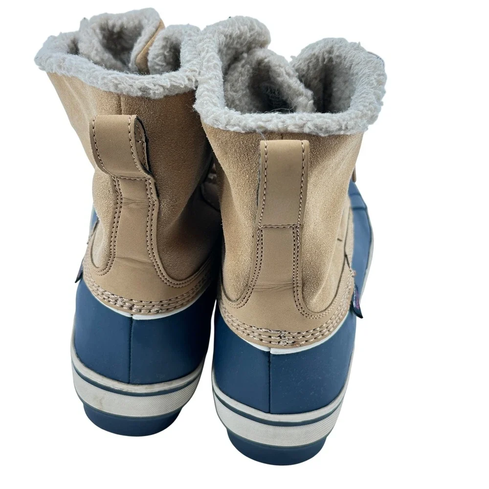 Skechers Outdoor Duck Boots‎ Womens 7.5 Tan Navy Waterproof Thinsulate